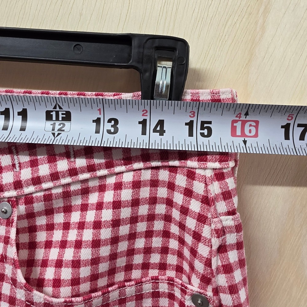 Madewell The Perfect Vintage Jean Red White Gingham Check High Rise Pants 29 - Picture 10 of 16